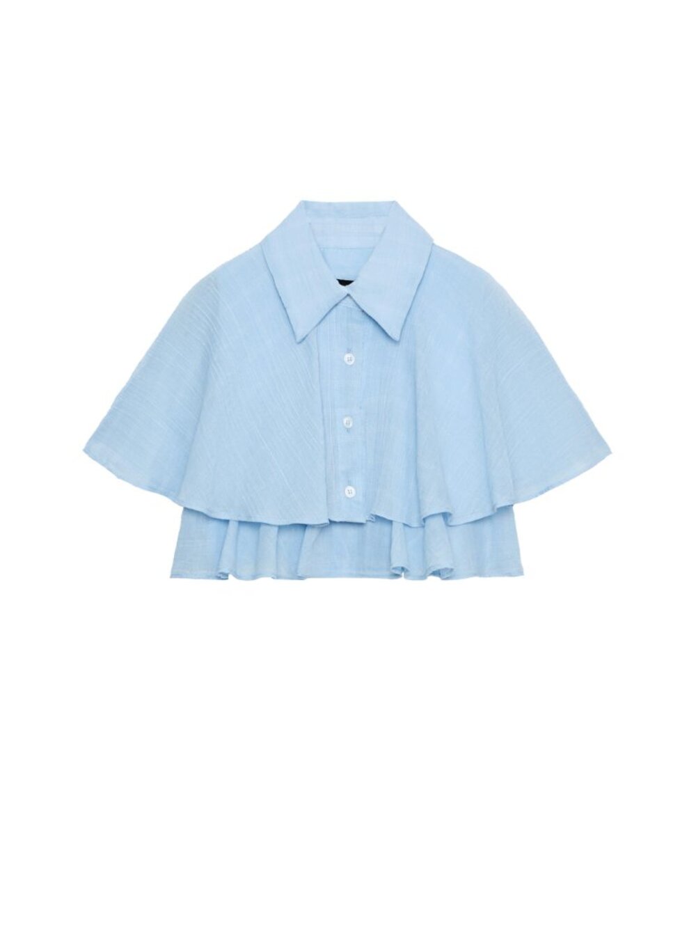 Zara Cropped Ruffle Blouse - Picture 2 of 4